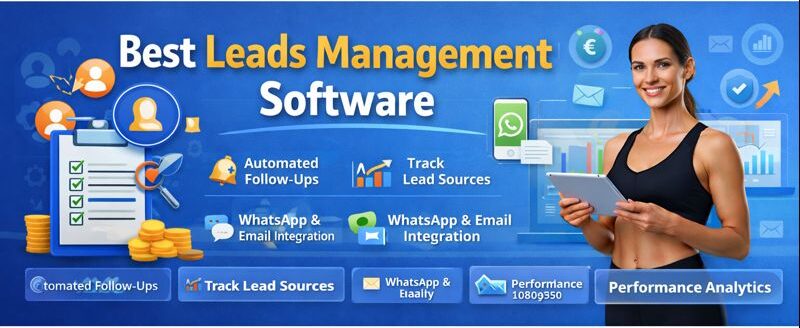 Gym lead management software dashboard showing automated follow-ups, WhatsApp CRM, and fitness sales tracking